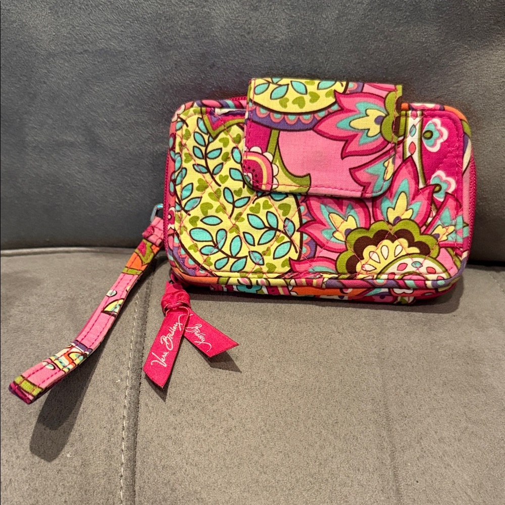 Vera Bradley Pink and Yellow Floral Wristlet
